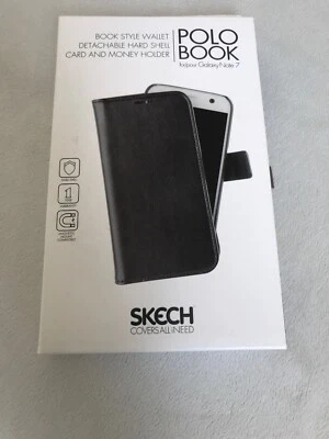 Skech Polo Libro Folio Bolso sin asas Cartera Funda Protectora para Galaxy Note 7 - Negro Foto 1 de 4