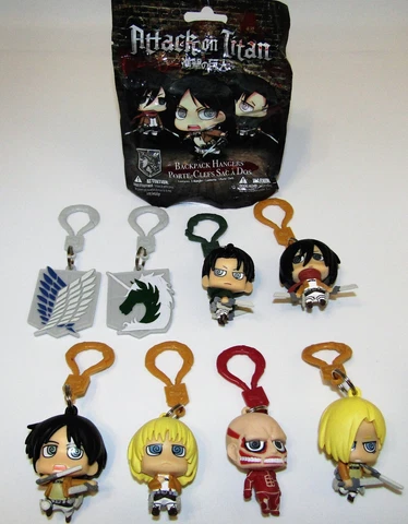 2015 Attack on Titan Backpack Hangers Complete set of (8) New Cover