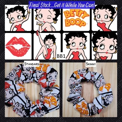 Betty Boop Scrunchies | Handmade in the USA | Long Lasting Silicone Elastic - Image 1 of 3