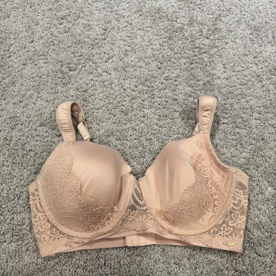 Sujetador push up Jessica Simpson talla 38D beige ribete de encaje inalámbrico cobertura completa Foto 1 de 4