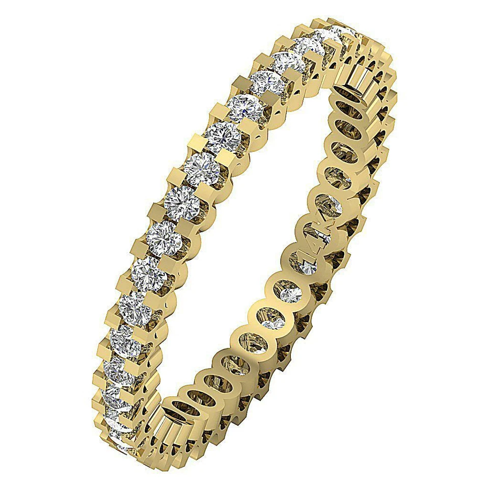 I1 G Stackable Eternity Anniversary Ring 0.95 Ct Natural Diamond 14K White Gold - Image 1 of 4