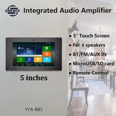 5" In Wall Stereo Audio Amplifier Home Audio Receiver Wall Plate volume control - Image 1 of 4