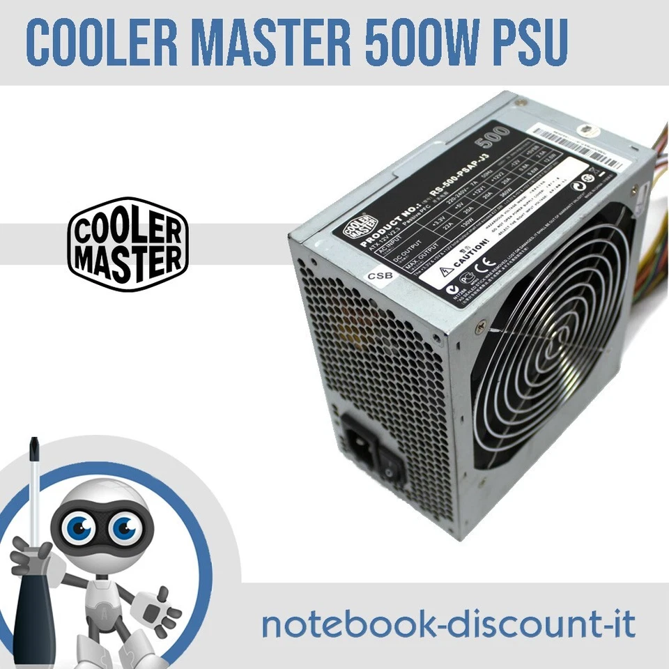 Cooler Master 500 Alimentatore ATX 500W RS-500-PSAP-I3 TESTED OK - Immagine 1 di 1