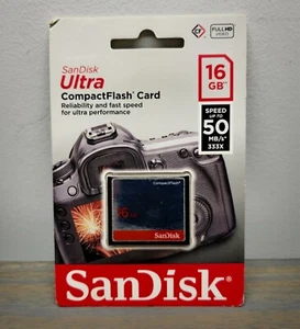 SanDisk Ultra CompactFlash Memory Card - 16 GB 50MB/s Brand New Sealed! - Picture 1 of 2