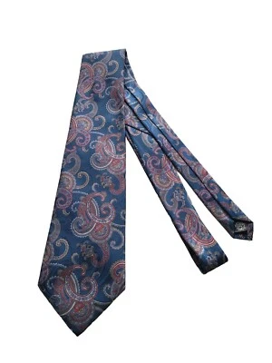 Corbata de cuello vintage Oleg Cassini años 70 dorada, azul, cachemira remolino retro ENVÍO GRATUITO Foto 1 de 4