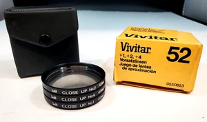 2 Sets Vivitar Close-up Camera Lens Set, 49mm an 52mm w/Case +1 +2 +4 - New - Picture 1 of 3