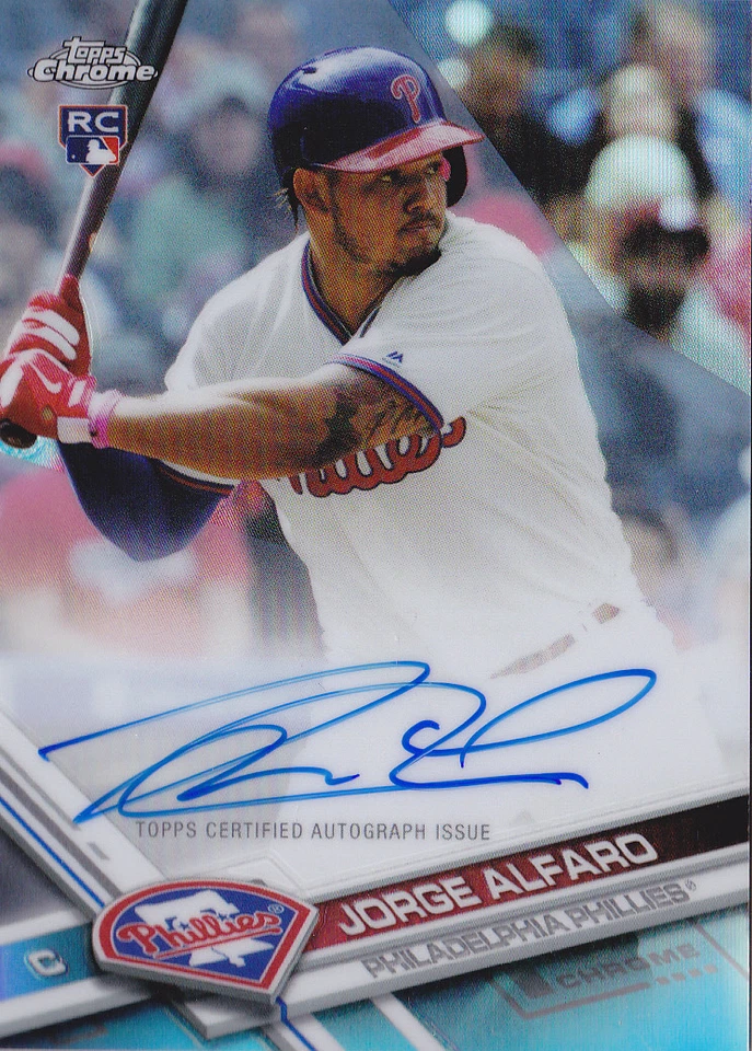 2017 Topps Chrome Jorge Alfaro /499 Auto Rookie Refractor Phillies - Image 1 of 1