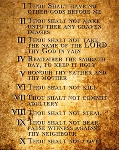 THE TEN COMMANDMENTS POSTER 24 X 36 INCH Catholic, acts, saints, religion - Picture 1 of 3