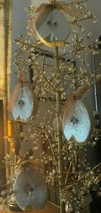 set of 4 half PEAR glass Christmas ornaments 3.5x3inches striking& sophisticated - Picture 1 of 12