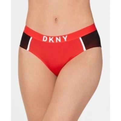 DKNY Mujer Clásico Algodón Boyshort Niño Calzoncillo, Rojo/Negro, Pequeño - NUEVO Foto 1 de 4