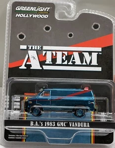 GREENLIGHT HOLLYWOOD B.A.'S 1983 GMC VANDURA BLUE METALLIC CHASE A-TEAM NEW - Picture 1 of 5