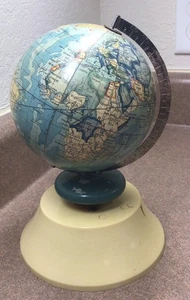 Vintage 9” Musical/spinning Globe Made In Japan small - Chip In Base (see Pic 3) - Picture 1 of 6