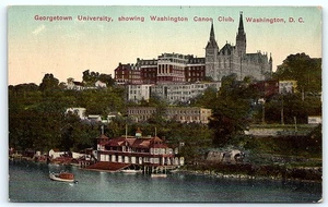 Postcard Georgetown University showing Washington Canoe Club - Picture 1 of 2