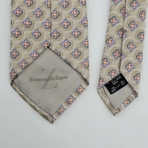 Corbata de seda Ermenegildo Zegna patrón floral ropa de hombre de diseñador - Imagen 1 de 4
