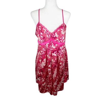 Apt 9 Intimates Sleep Dress Women Extra Large Pink Floral Satin Tank Loungewear - Image 1 of 4