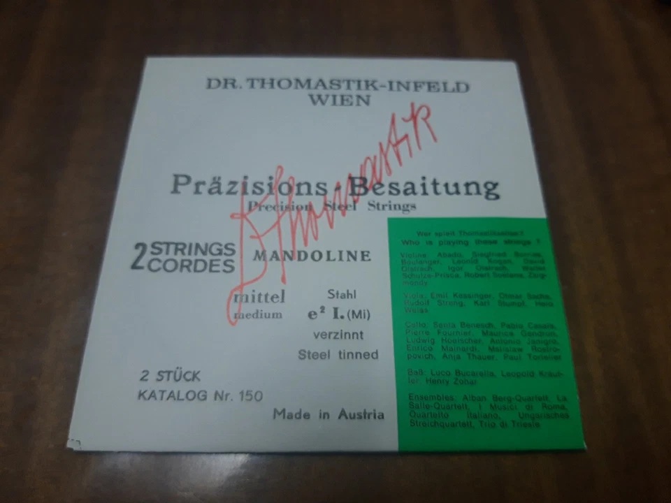 SET Corde Mandolino DR. THOMASTIK - INFELD WIEN  ORIGINALE - Immagine 1 di 4