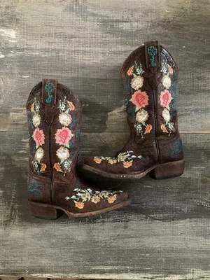 Niñas Macie Bean Botas de Vaquero Bordadas Talla 10 Adorables  Foto 1 de 4