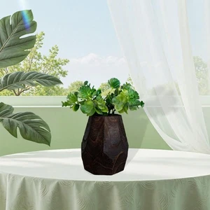 Wood Flower Vase Handmade Flowerpot Vase for Tabletop Bar Entryway - Picture 1 of 7