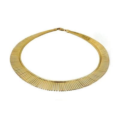 Collier Kette Stäbchencollier tricolor in 925 Silber vergoldet Länge: 44,5 cm - Bild 1 von 4