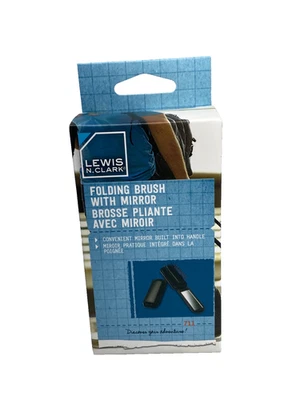 Lewis N. Clark Folding Brush with Mirror, Perfect for Travel #711 - Image 1 of 4