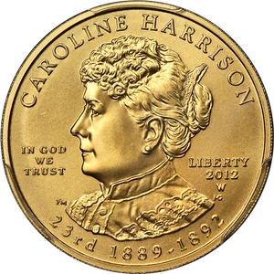 2012-W First Spouse Gold $10 Caroline Harrison PCGS MS69 1st Strike - STOCK - Picture 1 of 4