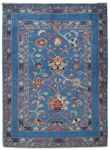 Hand-Knotted Blue Kazak Oushak Rug 3X5 ft Pakistan Modern Style Oriental Carpet - Picture 1 of 12
