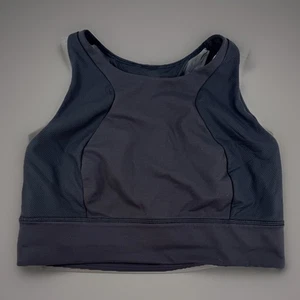Gebrauchter Lululemon hochgeschlossener Sport-BH mit breiten Trägern Netzrücken schwarz Größe 12 - Bild 1 von 8