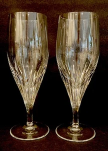 Pair Of Crystal Wine Glasses Champagne Flutes Not Marked 8x2.5” - Picture 1 of 8