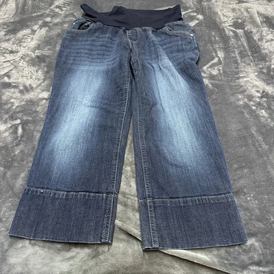 Motherhood Maternity Jeans Women's Large Pants Blue Denim with Pregnancy Band - Image 1 of 4