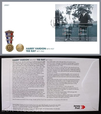 Jersey Stamps "Harry Vardon - 150th Birth Anniversary" First Day Cover M/S 2020 - Image 1 of 3