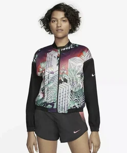NIKE REVERSIBLE JAPANESE GRAPHIC SATIN RUNNING BOMBER JACKET CJ4976-010 WOMEN S - Picture 1 of 16