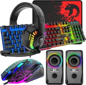 Mamba Snake 5 in 1 Wired 104 Keys Gaming Bundle - Picture 1 of 11