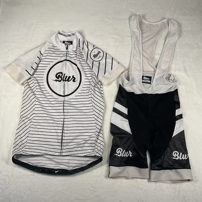 Комплект джерси Blur Cycling Supply Co средний и нагрудник маленький комбинированный мужской черный белый - Изображение 1 из 4