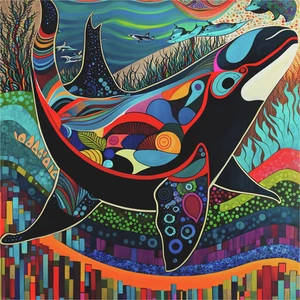 The Painted Orca (474 Piece Wooden Jigsaw Puzzle) - Picture 1 of 6