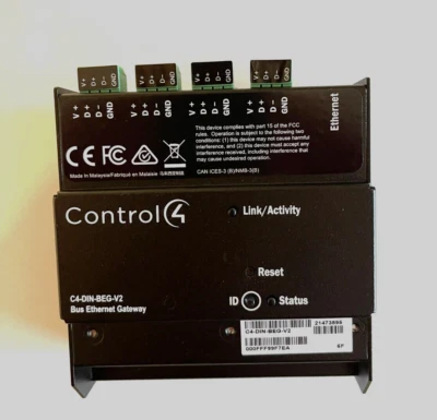 Control4® Bus Ethernet Gateway V2 - RS-485 to Ethernet Conversion C4-DIN-BEG-V2