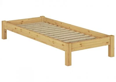Solido letto futon 80x200 in Pino massello laccato con doghe rigide 60.35-08 - Immagine 1 di 4