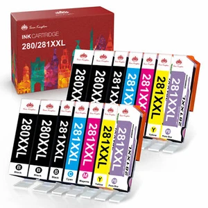 Atrament PGI-280 CLI-281 XXL do Canon PIXMA TS8120 TS8220 TS9521C TR7520 TR8520 Partia - Zdjęcie 1 z 21