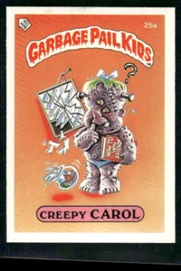 Topps Garbage Pail Kids Series 1 1985 (Reino Unido) Mini #25a Creepy Carol espalda mate casi nuevo+ - Imagen 1 de 2