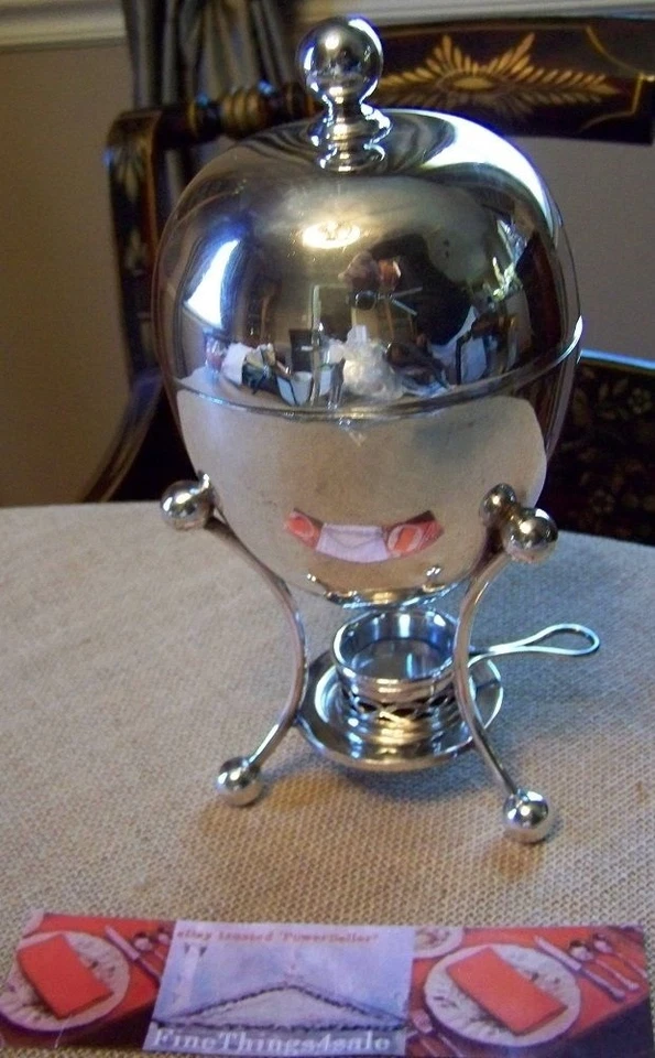 JUEGO DE CALDERA DE HUEVO MIDDLER SHEFFIELD INGLÉS ESTILO EDUARDIANO MAPPIN y WEBB Foto 1 de 4