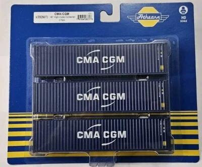 ATH28371 Athearn CMA/CGM ECMU 40' Containers - Image 1 of 2