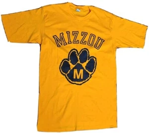 ARTEX Jostens UM MIZZOU T Shirt Men’s L Large Missouri Tigers Yellow USA MADE - Picture 1 of 4