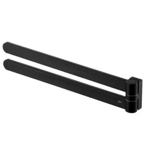 Toallero doble giratorio negro percha baño - Imagen 1 de 2
