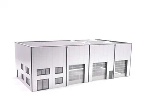 1:87 EM412 Bausatz für Werkstatt-/ Gewerbehalle mit Büro und 3 Toren für Herpa - Bild 1 von 8
