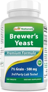 Best Naturals Brewers Yeast 7-1/2 Grains 500 mg 240 Tablets - Picture 1 of 6