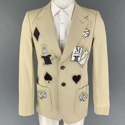 VIKTOR & ROLF 36 码米色贴花棉质金属运动外套 — 第 1/4 张图片