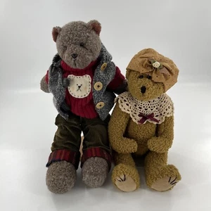 2-teiliges Set Plüsch Russ Bellamy Bär & Mädchen Bär Spitze Paar & Ständer 14 Zoll Vintage - Bild 1 von 12