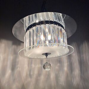 4 Way Modern Unique Chrome Ceiling G9 Light Lamp Shade Clear Acrylic Crystal UK