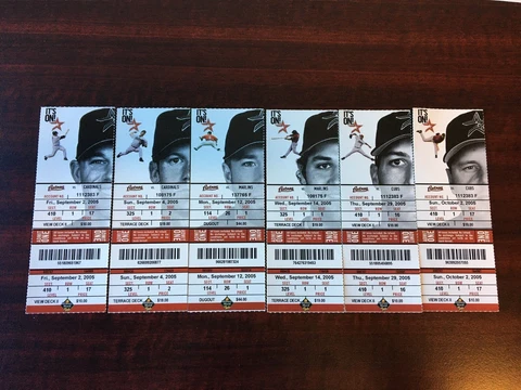 2005 Astros Full Un Used Season Ticket YOU PICK Game Biggio Bagwell Clemens Cover