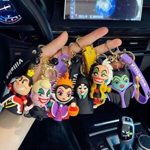 Disney Keychain Evil Qeen of hearts Cruella Ursula Maleficent Wicked key chain