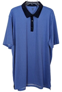 Graham Luxe blau marineblau Punkte Stretch Freizeit Polo Golf Herren Hemd Gr. 2XL - Bild 1 von 7